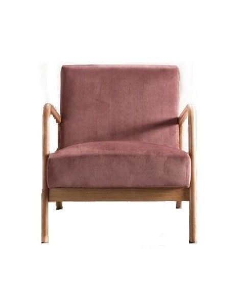 Classic Mid-Century Modern Accent Chairs, Open Framed Armchair With Cushioning And - Rose