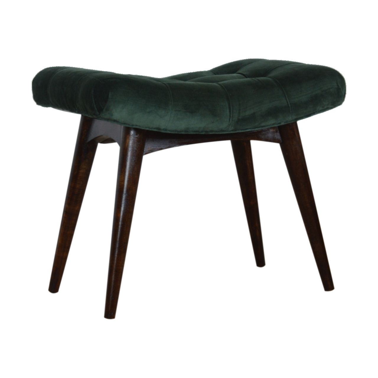 Velvet Curve Bench - Emerald