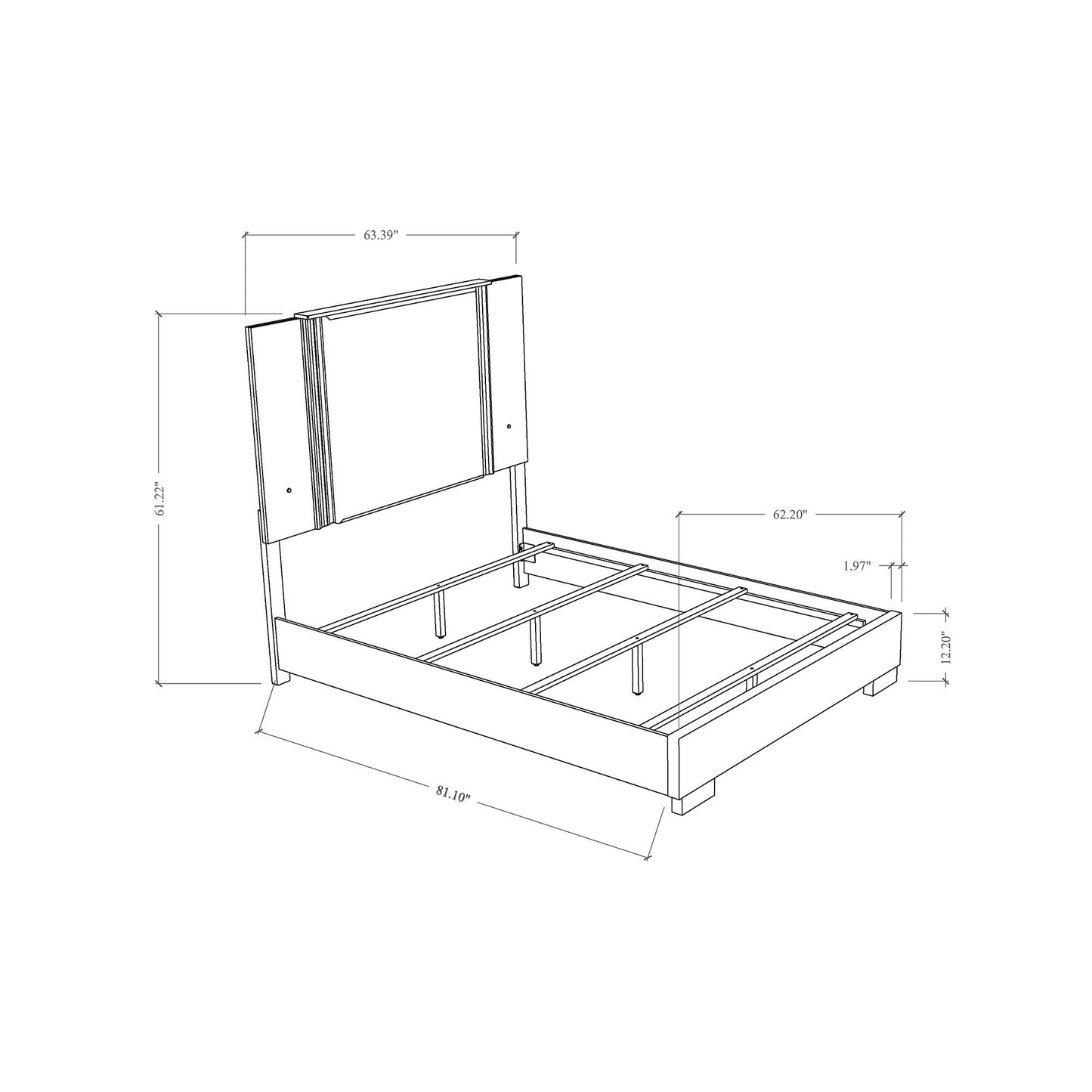 Moon - 5 Pieces Bedroom Set With LED Accent