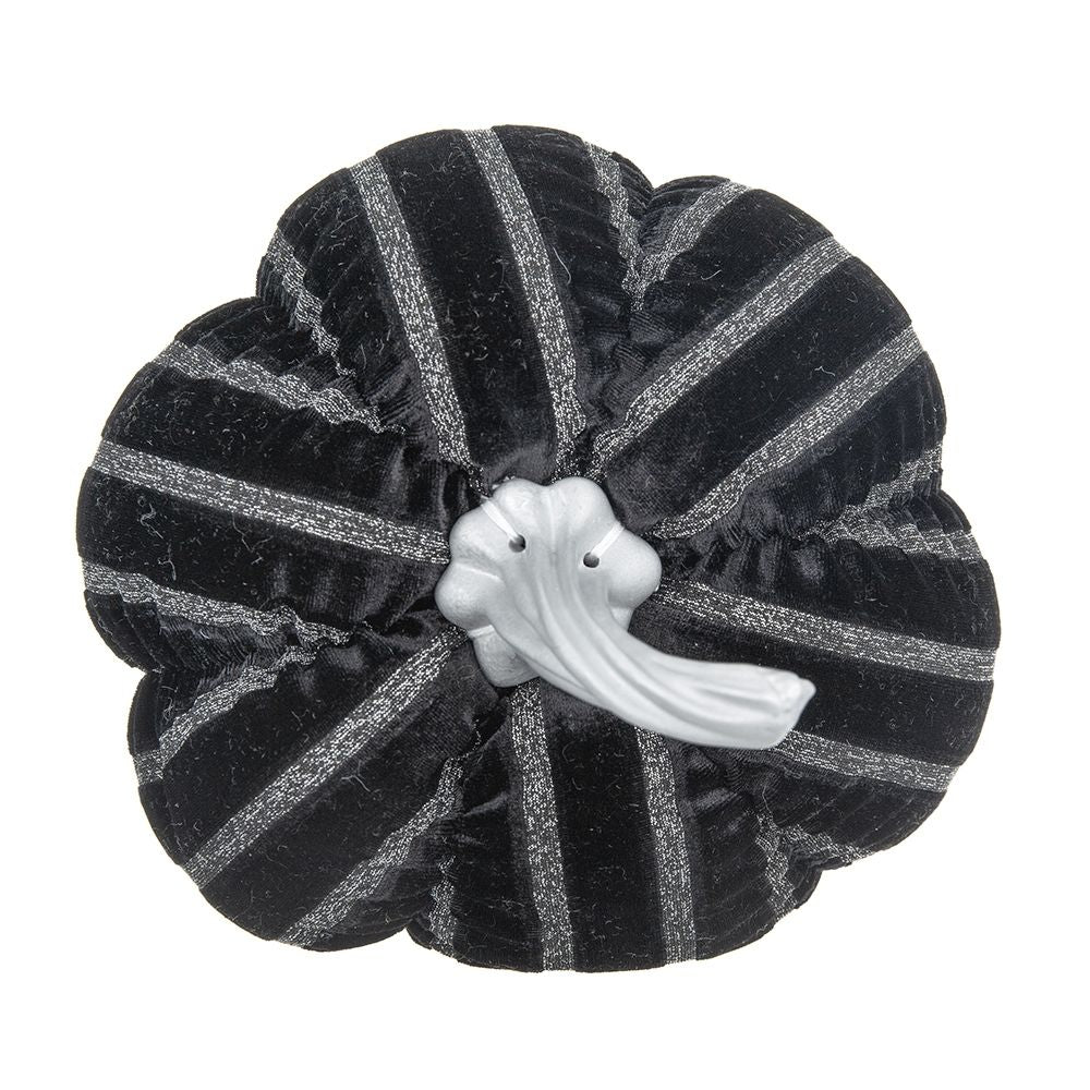 Stripe Pumpkin Decor, For Holiday Halloween Decoration - Black / White