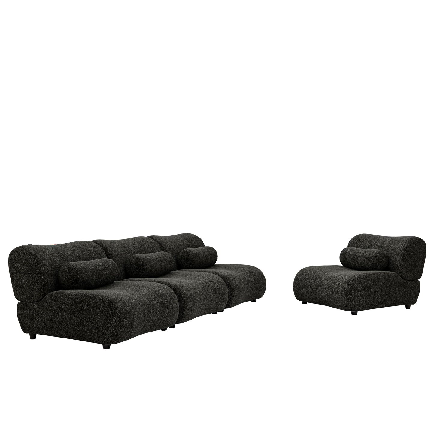 Modern L-Shaped Modular Sofa Set High Comfort Fabric