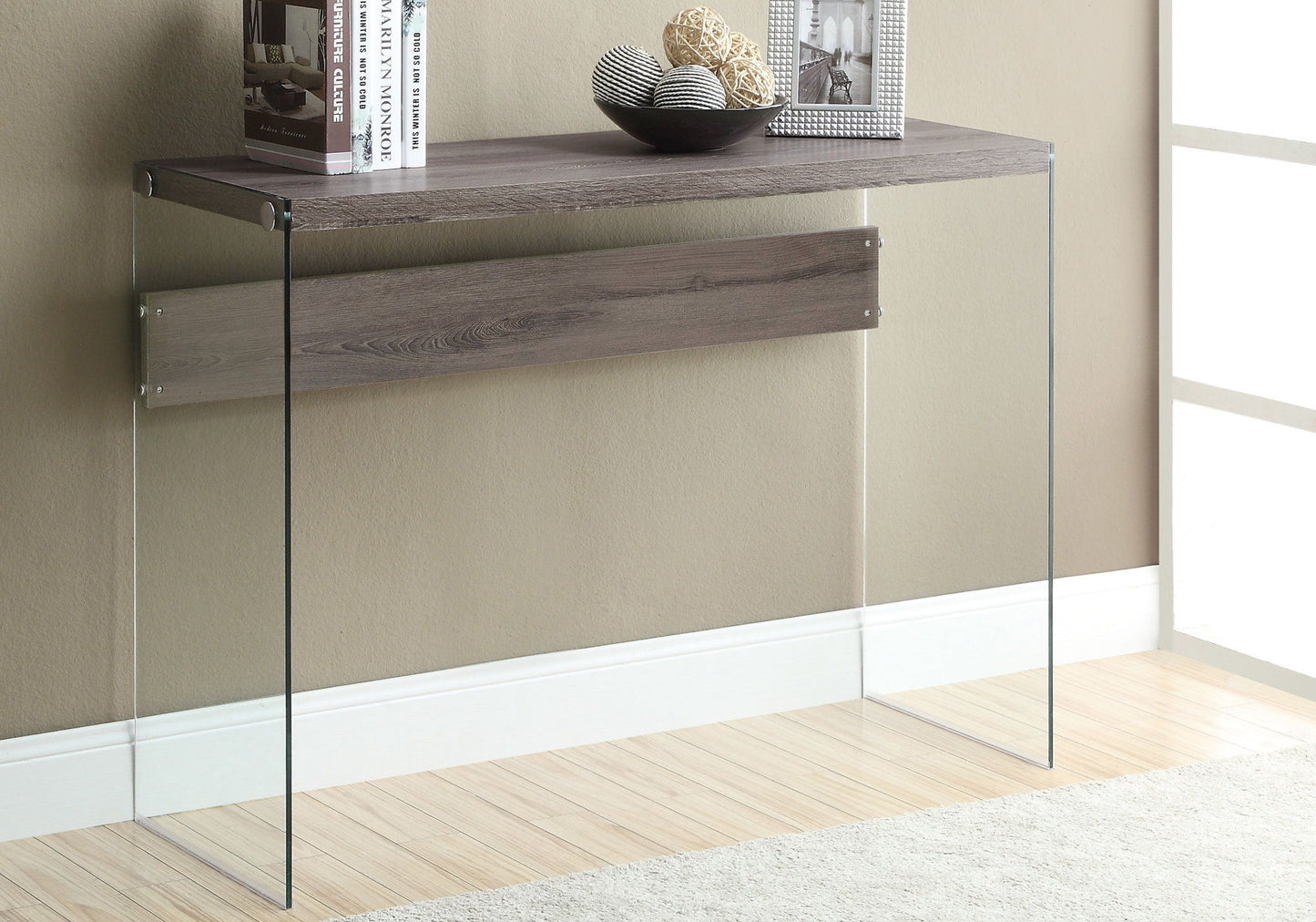 Console Accent Table Narrow For Living Room - Taupe