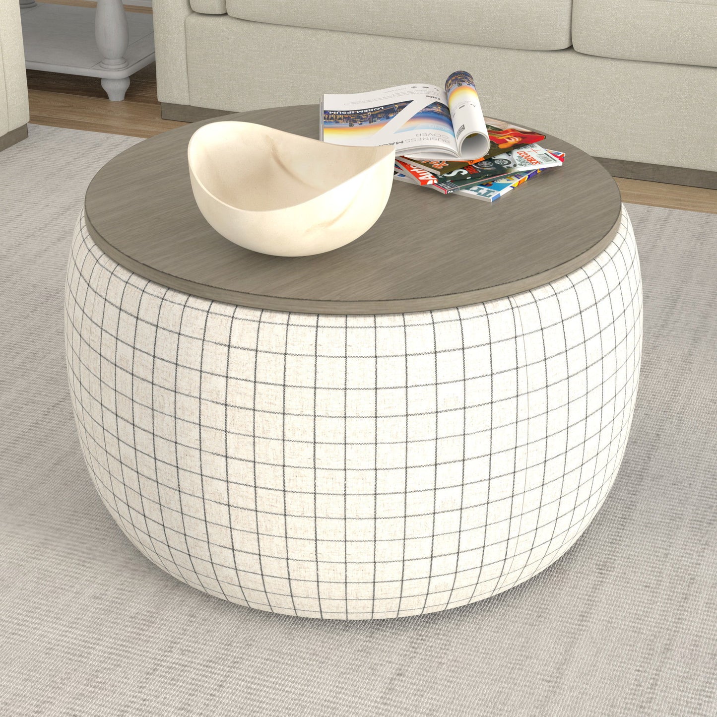 Storage Ottoman - White