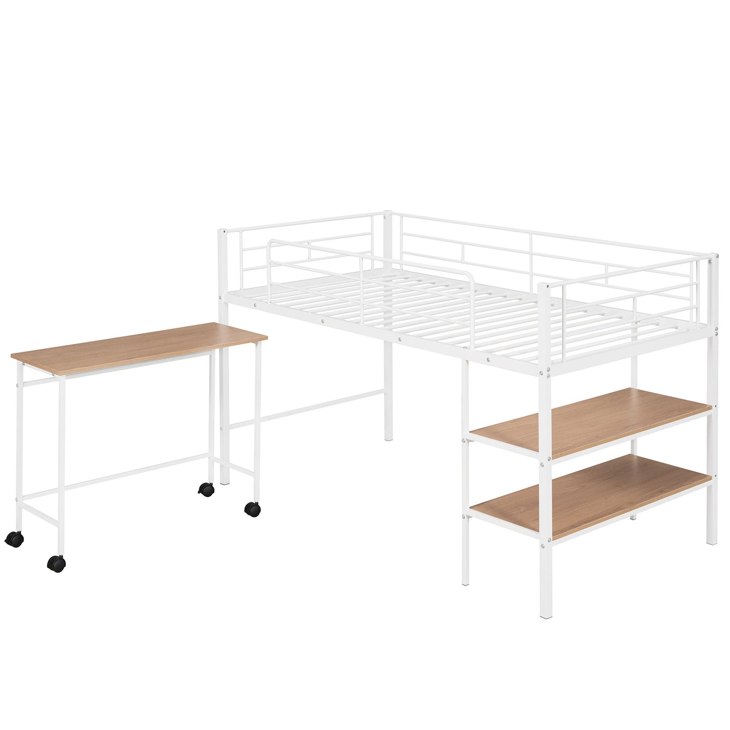 Loft Bed With Desk And Shelves