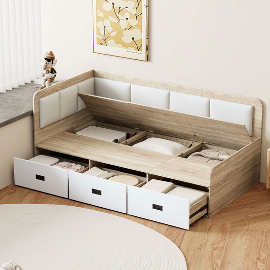 Daybed With 3 Drawers And 3 Storage Compartments
