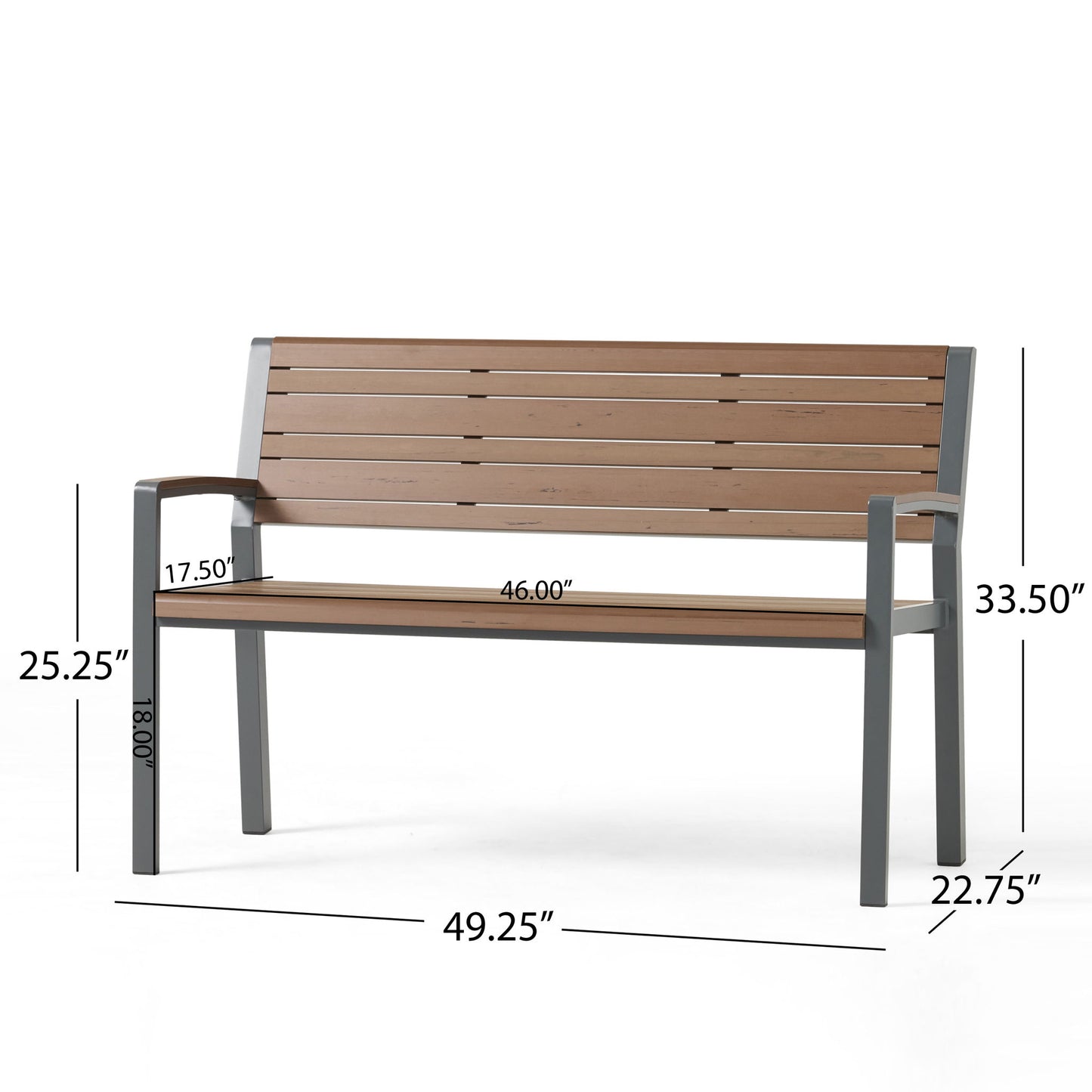 Davos - Bench - Gray / Brown