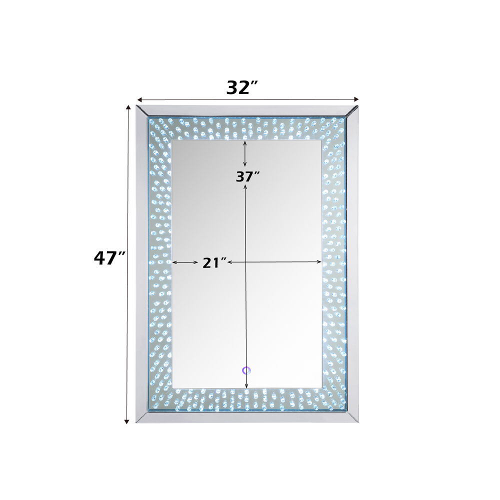 Nysa - 47" Accent Mirror With LED - Mirrored & Faux Crystals