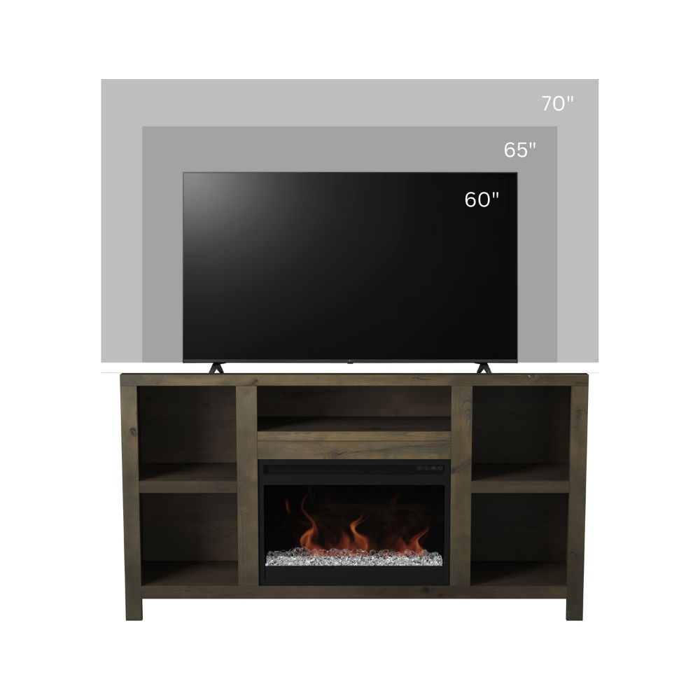 Joshua Creek - Electric Fireplace TV Stand For TVs Up To 70" - Barnwood