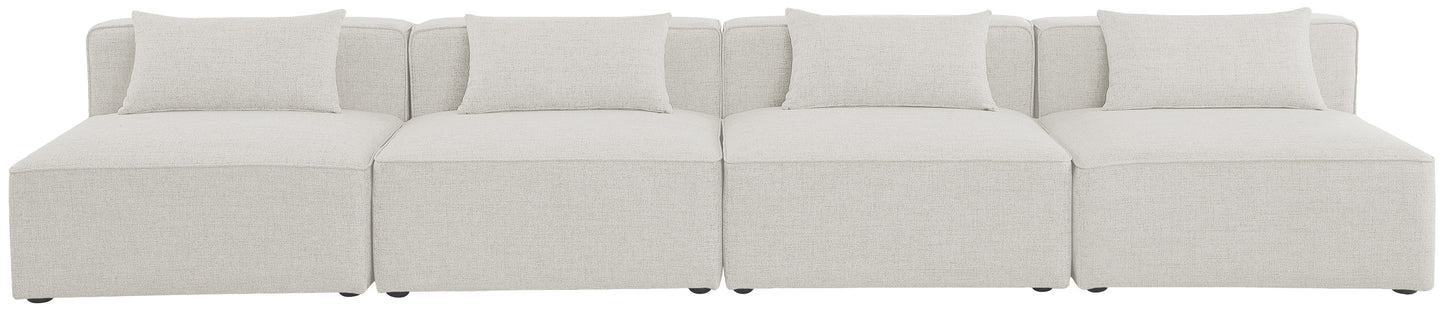 Cube - Linen Modular 4 Seat Armless Sofa