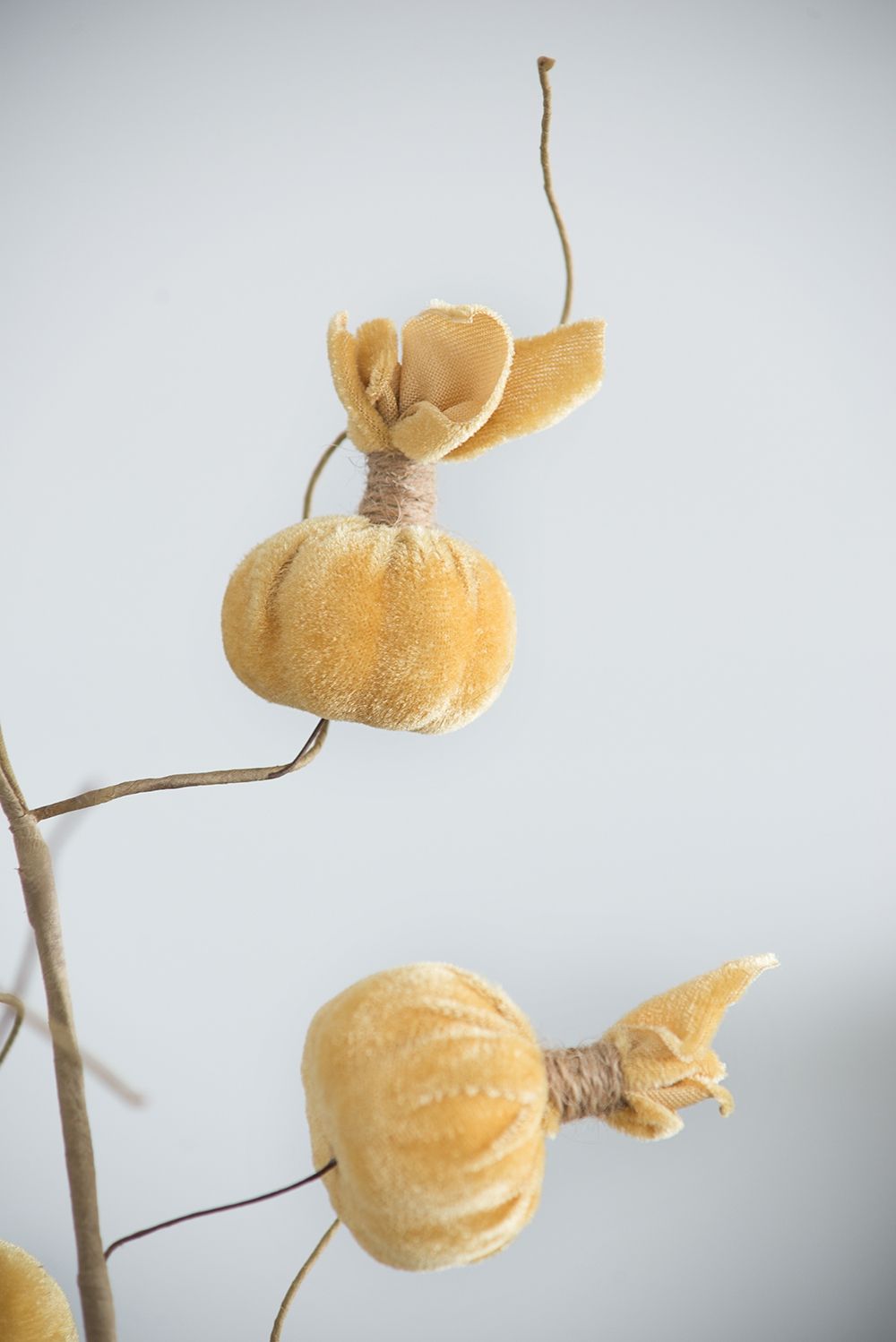 Pumpkin Spray, Botanicals Decor For Harvest Festival Fall Festival & Thanksgiving Table Decorations (Set of 6) - Yellow