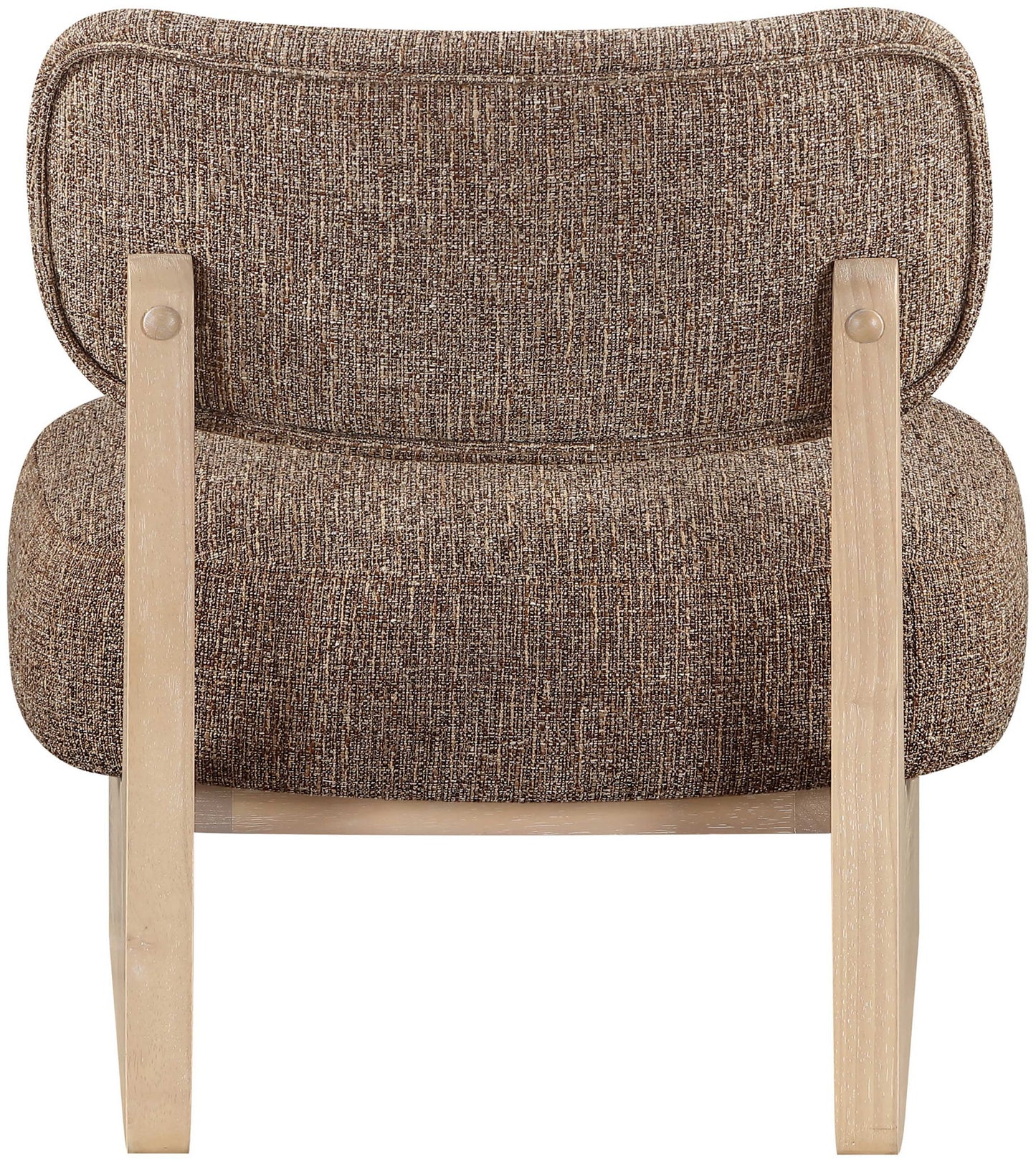 Vetra - Linen Textured Fabric Upholstered Accent Chair With Natural Base