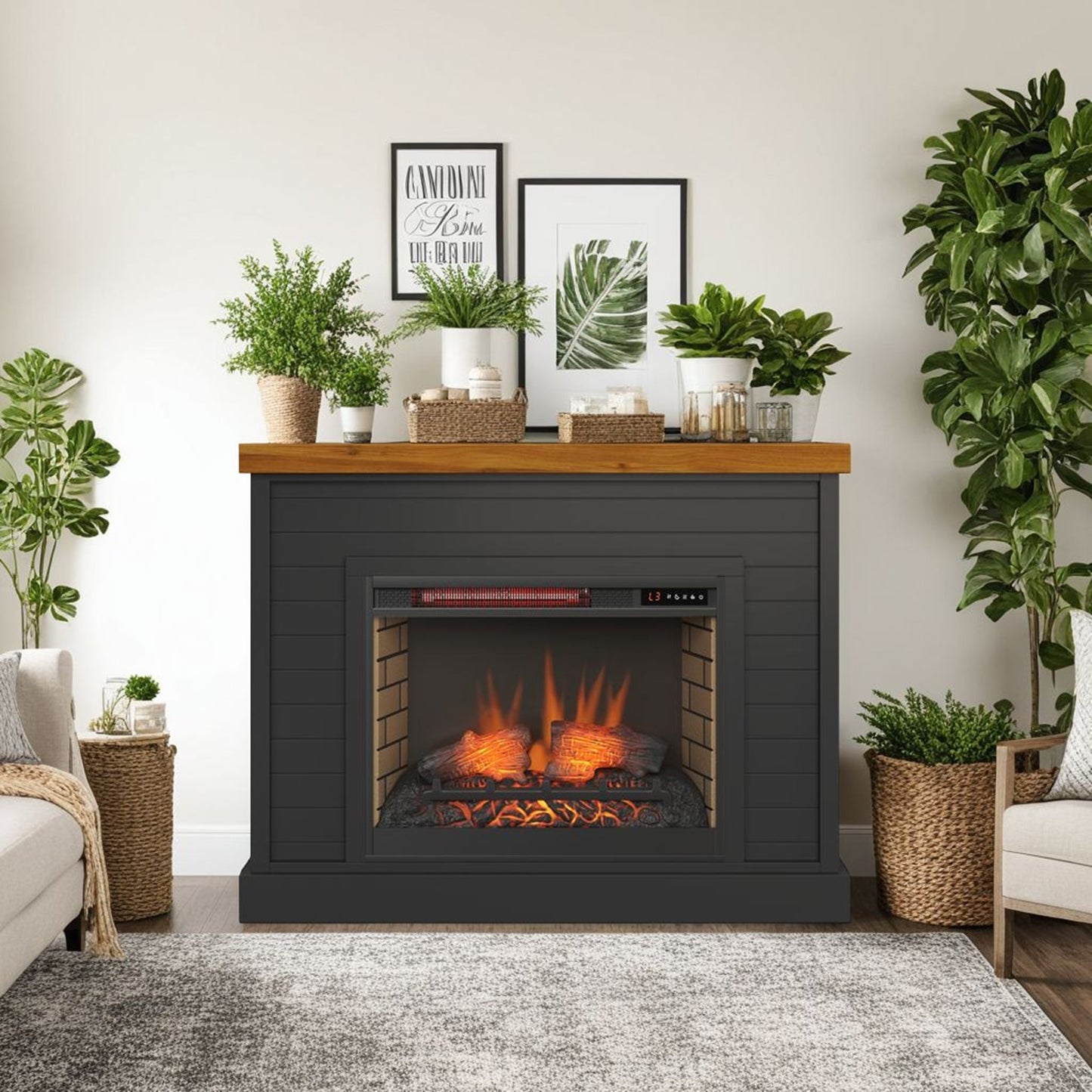 48" Fireplace With Mantel