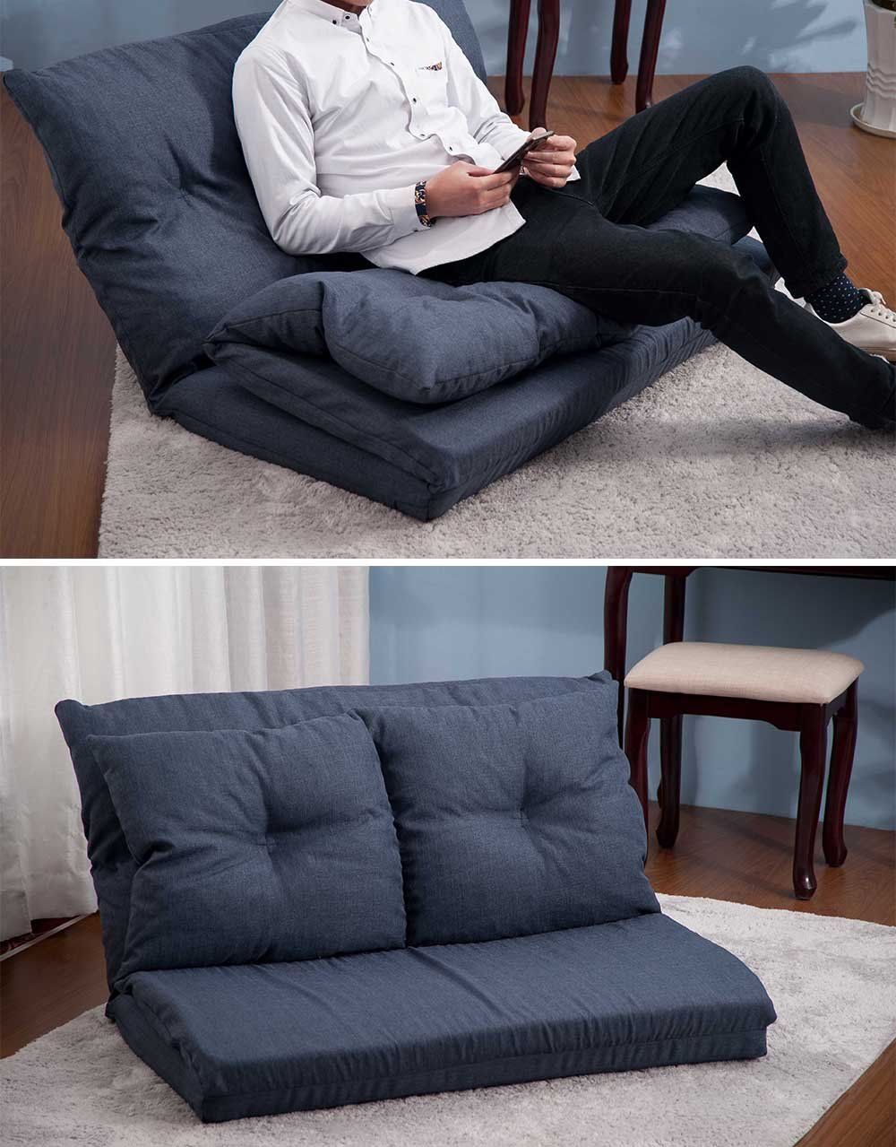 Adjustable Folding Chaise Lounge Sofa, Floor Couch
