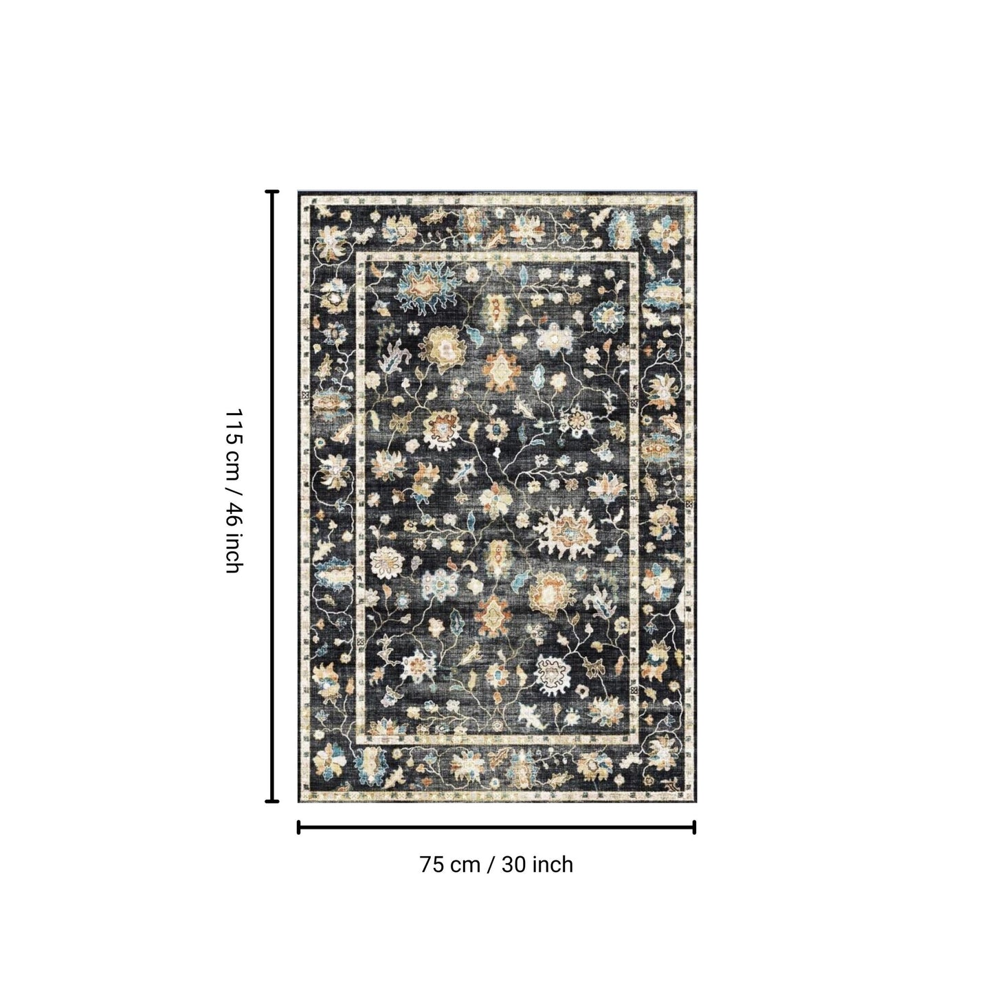 Fenix - 30" X 46" Accent Rug - Black / Gray