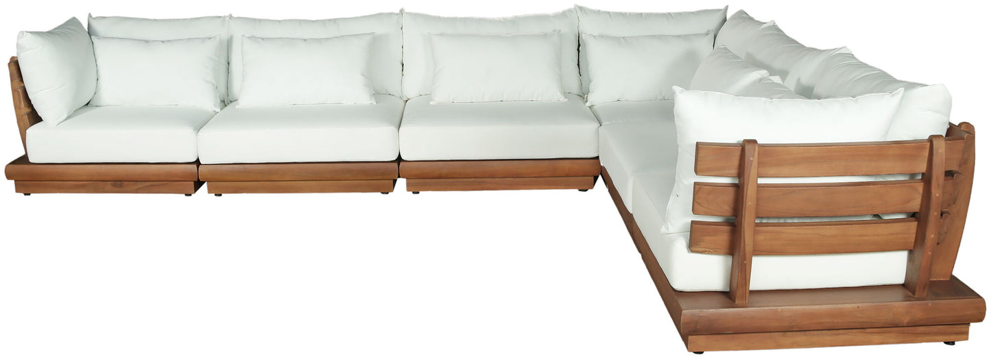 Mirella - 6 Piece Water Resistant Fabric Upholstered Outdoor Patio Modular Sectional