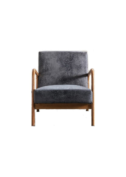 Classic Mid-Century Modern Accent Chairs, Open Framed Armchair With Cushioning, - Light Gray