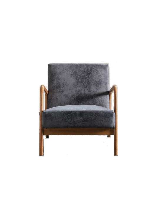 Classic Mid-Century Modern Accent Chairs, Open Framed Armchair With Cushioning, - Light Gray