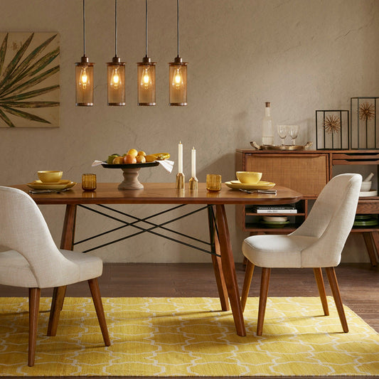 Nola - Dining Side Chair With Upholstered Fabric And Wood Frame (Set of 2) - Cream