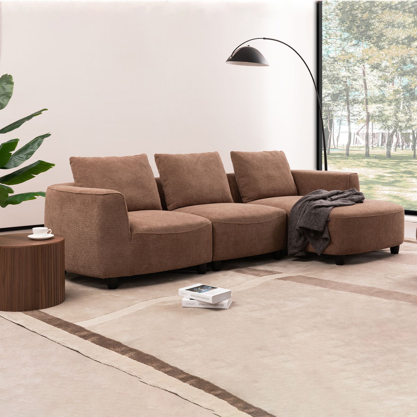 Mid-Century Modern 3 Seater Sofa With Recliner