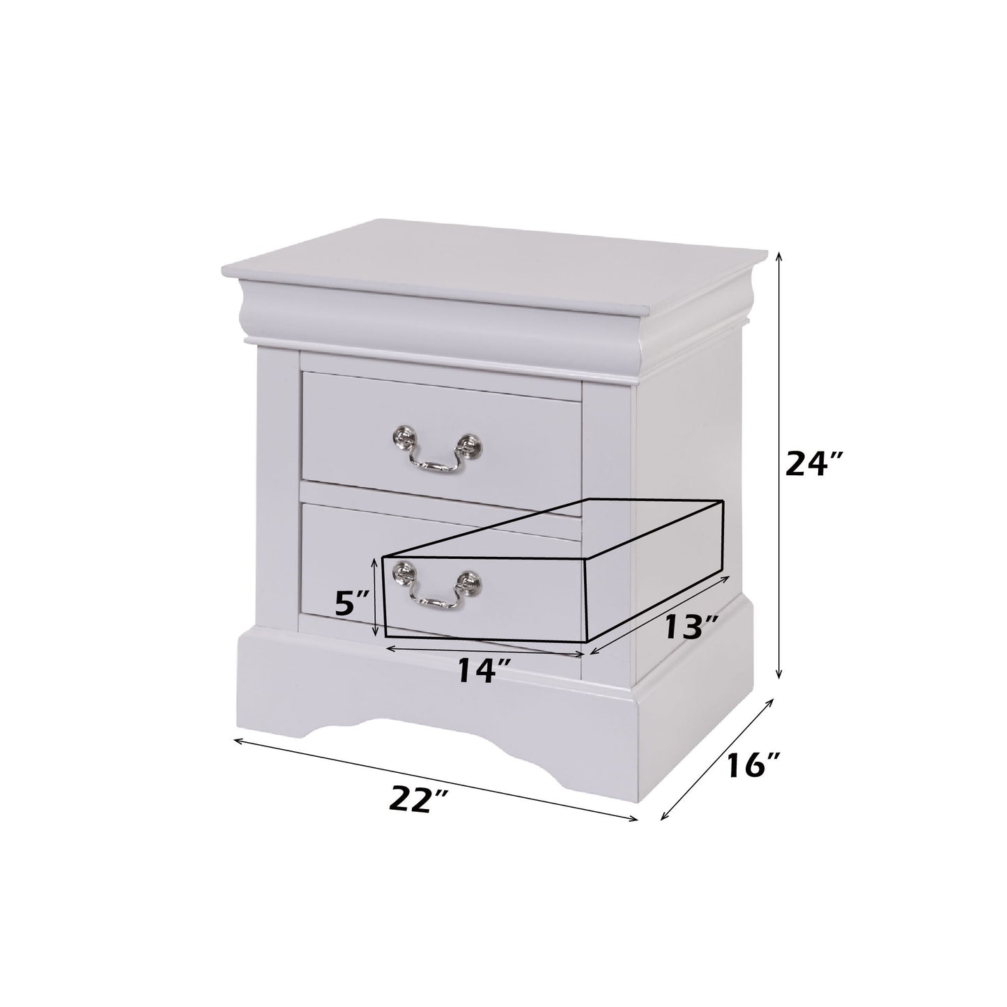Louis Philippe III - Sleek Design Nightstand