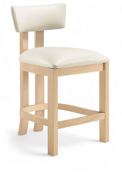 Lavrin - Vegan Leather Counter Stool (Set of 2) - Natural Base