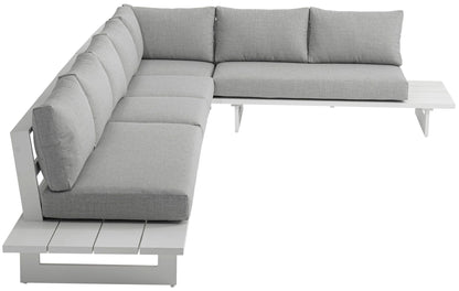 Maldives - 5 Piece Water Resistant Outdoor Patio Modular Sectional With White Base