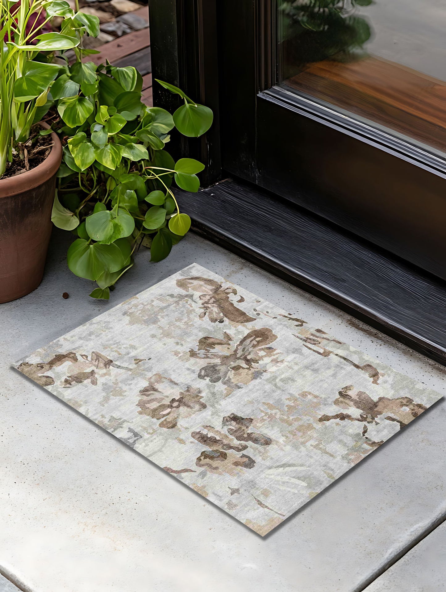 Macau - 28" X 43" Non - Slip Accent Rug - Beige Brown / Ivory / Taupe