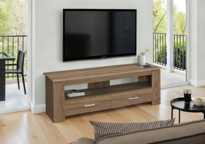 TV Stand, Console, Media Entertainment Center, Storage Drawers - Taupe