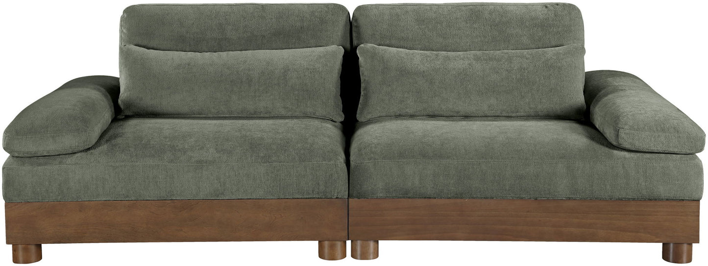 Turin - Chenille Fabric Upholstered Modular Sectional - Green