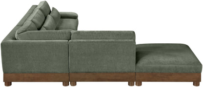 Turin - Chenille Fabric Upholstered Modular Sectional - Green