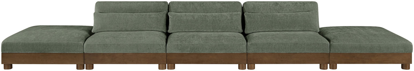 Turin - Chenille Fabric Upholstered Modular Sectional - Green