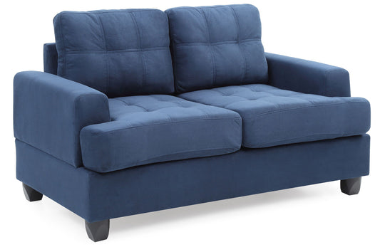 Chic Transitional Loveseat - Navy Blue
