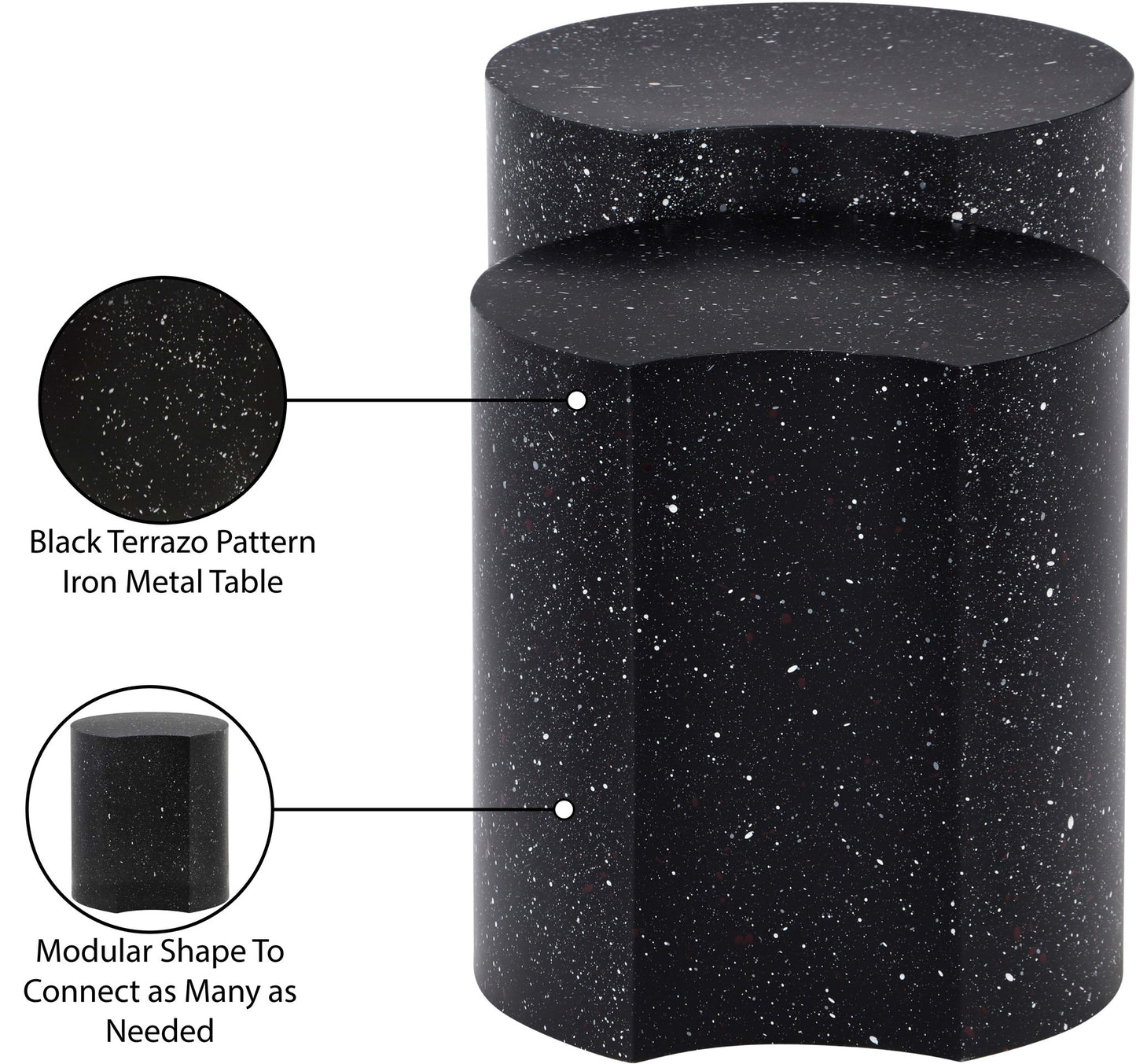 Dimple - Modular End Table - Terazzo Finish