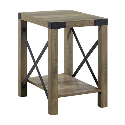 Abiram - End Table - Rustic Oak