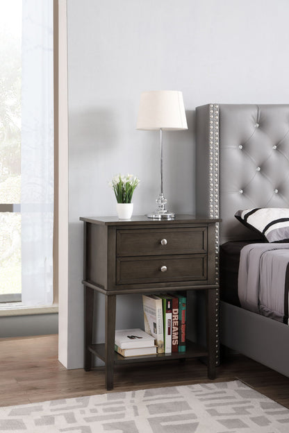 Vibrant Contemporary Nightstand - Gray