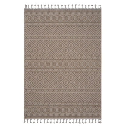 Guros - 8' X 10' Geometric Indoor / Outdoor Area Rug - Mocha
