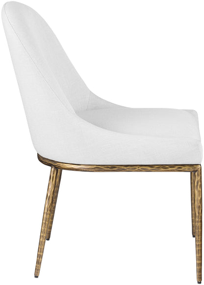 Ferro - Upholstered Dining Side Chair With Brushed Gold Legs