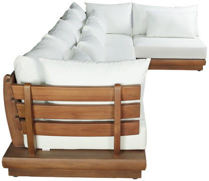 Mirella - 5 Piece Water Resistant Fabric Upholstered Outdoor Patio Modular Sectional