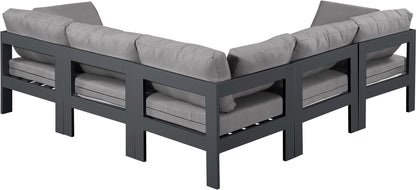 Nizuc - Outdoor Patio 5 Piece Modular Sectional With Gray Frame