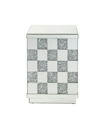 Noralie - 16" Square End Table - Mirrored & Faux Diamonds