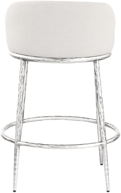Ferro - Upholstered Counter Stool With Brushed Silver Base