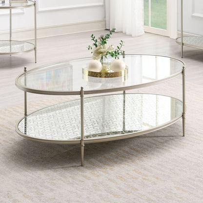Zaba - Coffee Table - Glass Top & Champagne