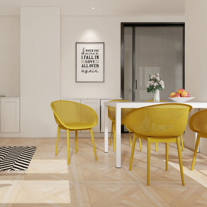 2 Piece Durable Single Chair With Hollow Out Design