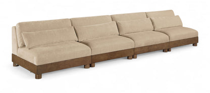 Turin - 4 Piece Fabric Upholstered Modular Armless Sofa