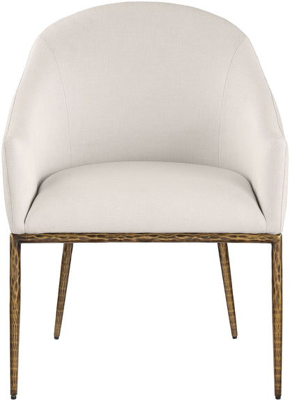 Ferro - Upholstered Dining Arm Chair With Brushed Gold Legs