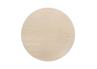Neroli - Round Side Table With Black Metal Base - Oak White