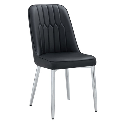 Modern Dining Chairs With Sleek Backrest And Metal Legs