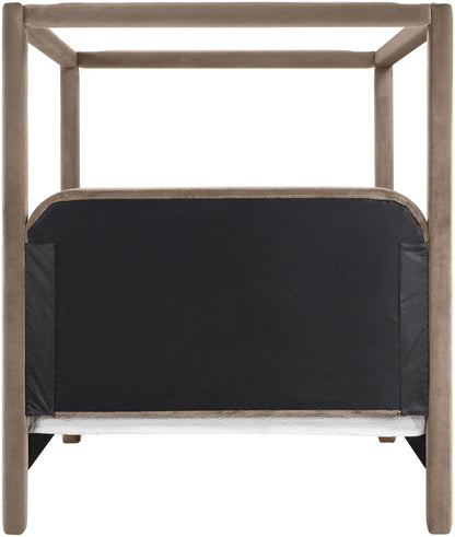 Salina - Velvet Upholstered Bed - Taupe