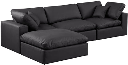 Comfy - 4 Piece Faux Leather Modular Sectional With Chaise