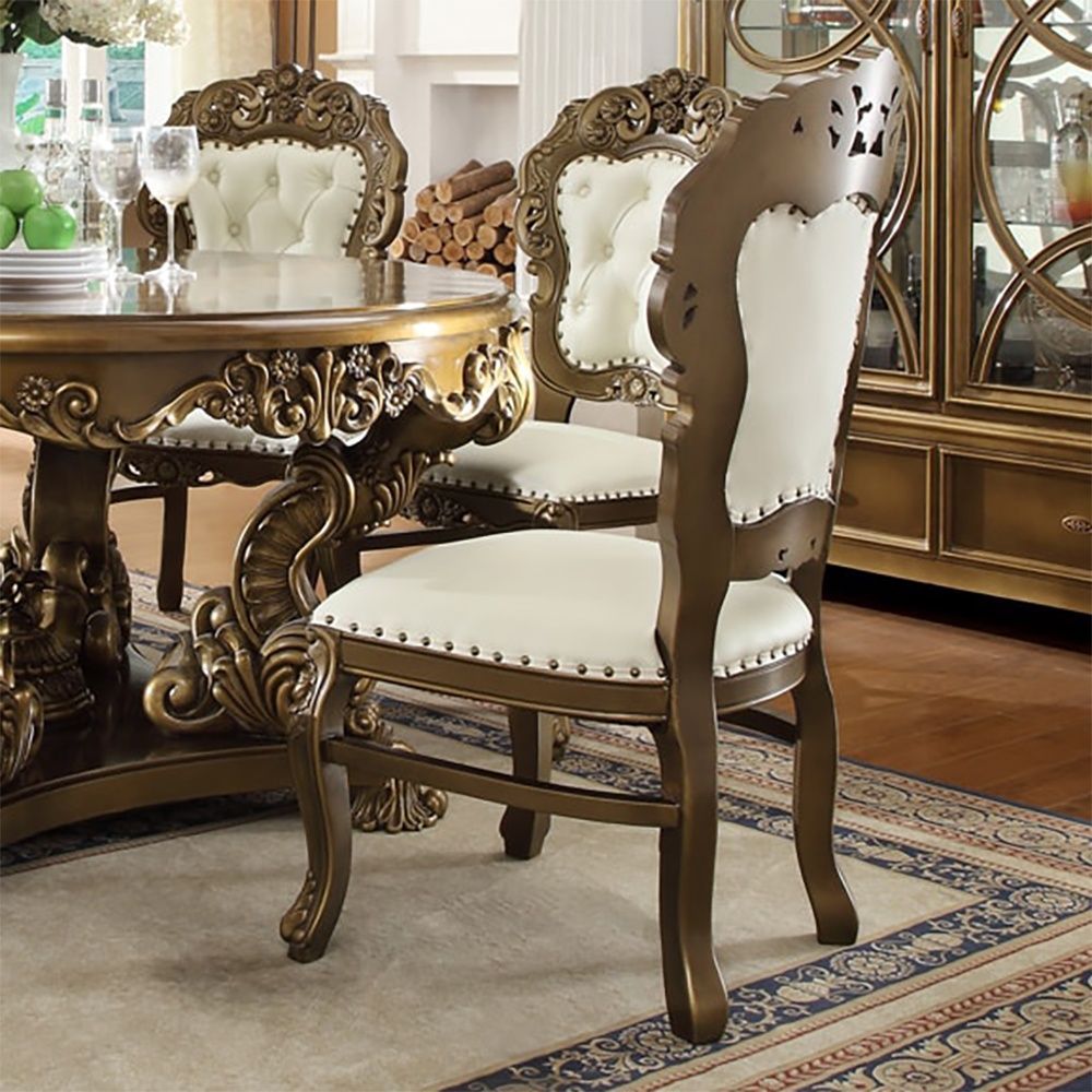 HD-8008 - 5 Piece Dining Table Set - Bronze